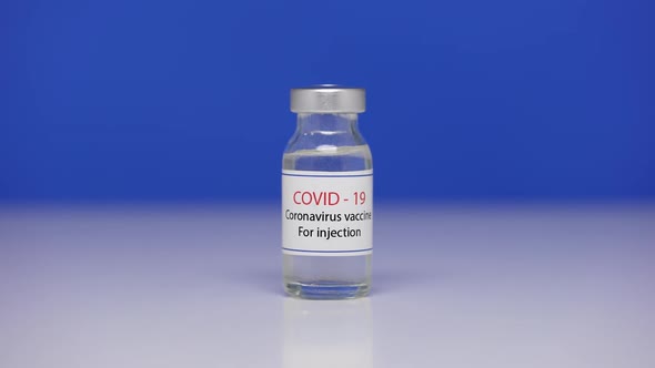Close Up Vial with COVID19 Coronavirus Vaccine