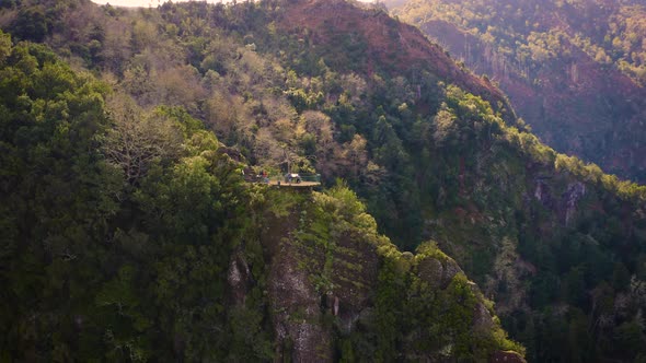 Flying Around the Balcoes Viewpoint in Madeira Portugal