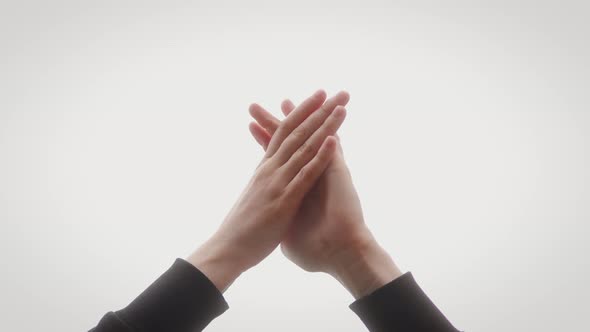 Woman Hands Applauding From Balcony To Support Medical Staff, Health Workers, Doctors, Nurses