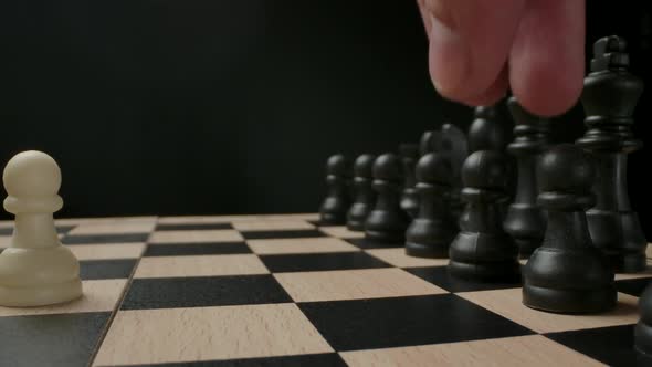 The First Standard Move By Chess Black Pawn on Chess Board