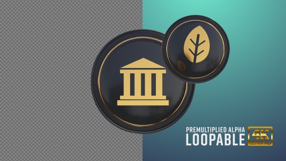 Government And Leaf Badge Looping with Alpha Channel alt