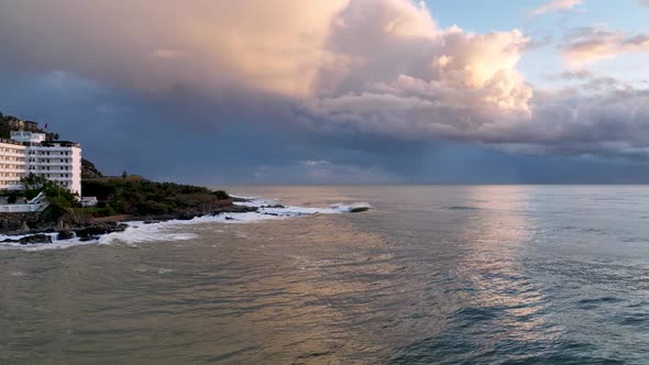 Dramatic Sea Texture  Aerial View Turkey Alanya