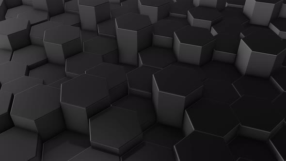 Black Hexagon Background Seamless Loop V2