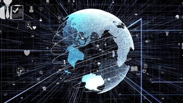 Global online internet network and internet of things IOT concept alt