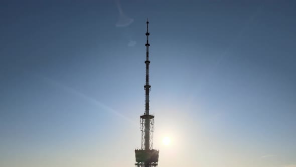 TV Tower in the Morning at Dawn in Kyiv, Ukraine