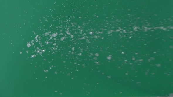 Slow Motion of Abstract Fountain Water Over Green Screen Chroma Key Background