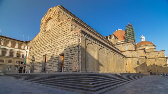 Basilica Di San Lorenzo Basilica of St Lawrence Timelapse Hyperlapse in Florence City.