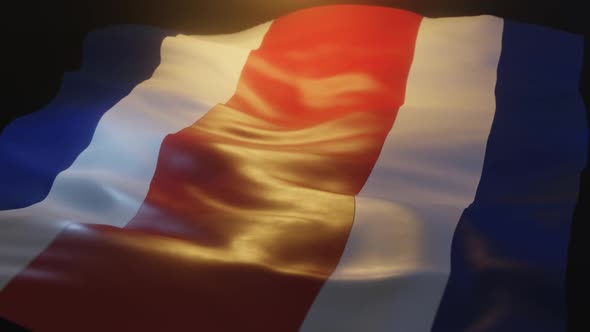 Costa Rica Flag Low Angle View