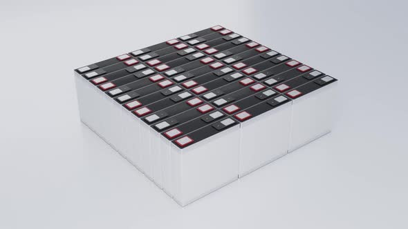 Lithium NMC rechargeable battery stacked for electric vehicle energy storage