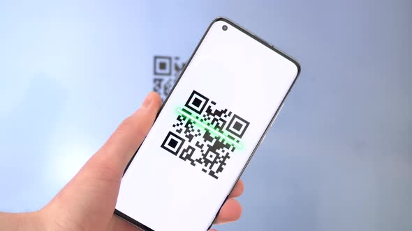 Mobile app scanning a QR code