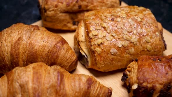 Revealing Shot of a Selection of Pastries