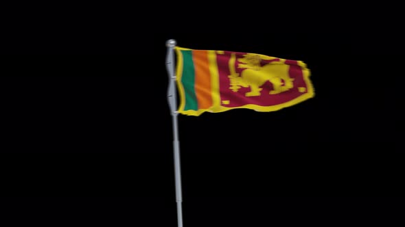 4K Sri Lanka flag transition with alpha. two step