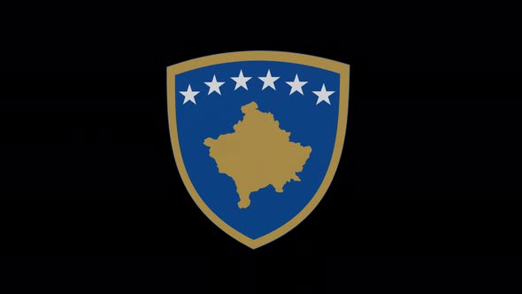 Coat Of Arms Of Kosovo With Alpha Channel  - 4K