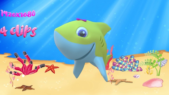 Cartoon Baby Shark dancing