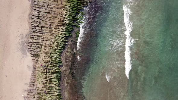 Drone fly over sea coast