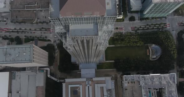 Birds eye view of The Williams tower and surrounding area in the Galleria mall area in Houston, Texa