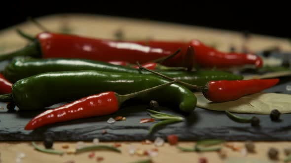 Assorted Hot Spices on a Pallet