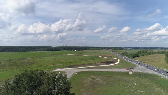 Aerial view of highway with cars. 05