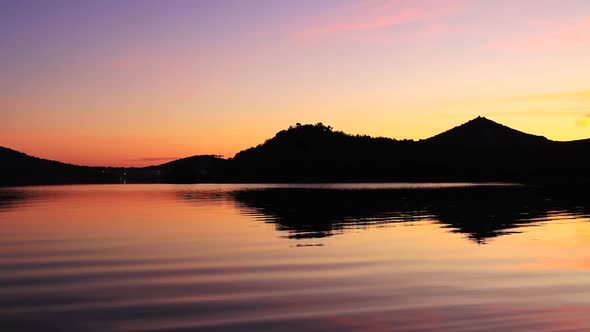 Beautiful Sunset in Ayvalik Turkey Calm