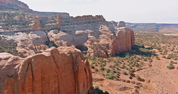 Aerial view at cathedral rock in Sedona Mountains in desert Canyon Arizona