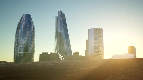 City Skyscrapes in Desert