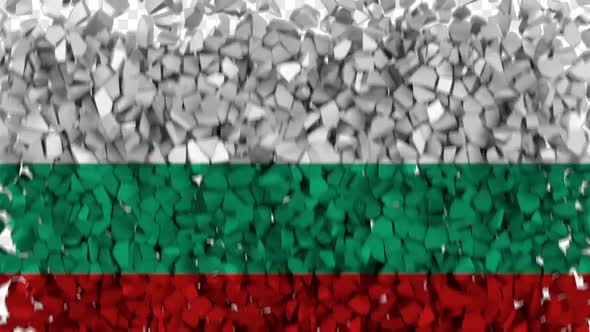 Bulgaria Flag Breaking Rocks Transition