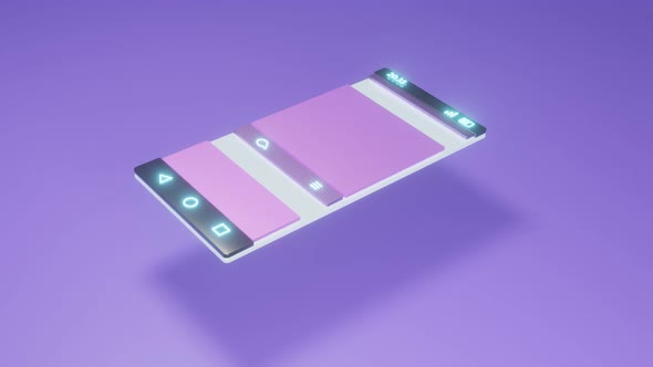 Animation of the phone screen with scrolling through messages.