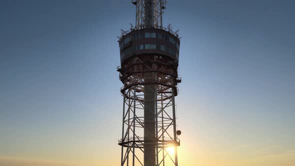 TV Tower in the Morning at Dawn in Kyiv, Ukraine