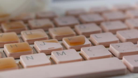 Coffee Spilling on Laptop Keyboard