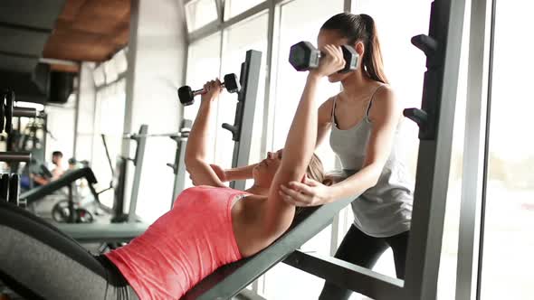 Beautiful Women Working Out in Gym