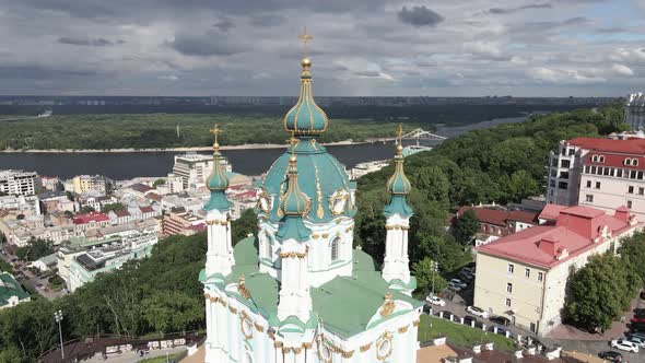 Kyiv. Ukraine. St. Andrew's Church. Aerial