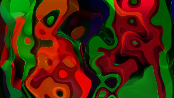 Abstract Background Black Red Green Shape Marble Liquid Animation