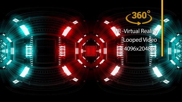 VR360 Tunnel Sci Fi Light 02 Virtual Reality