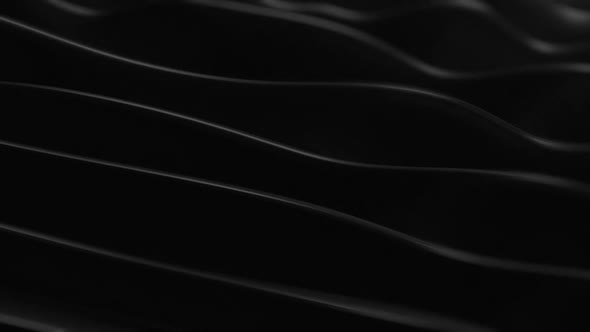 3D Abstract Waves Black Background