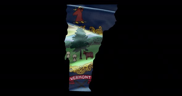 Vermont state flag waving animation background