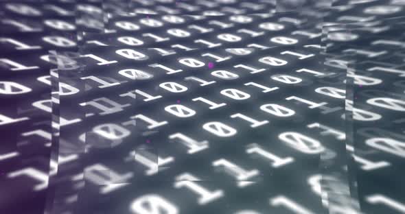 Binary coding data processing against black background alt