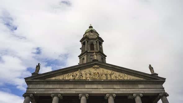 Time Lapse of historical St. Mel's Cathedral in Longford Town in Ireland alt