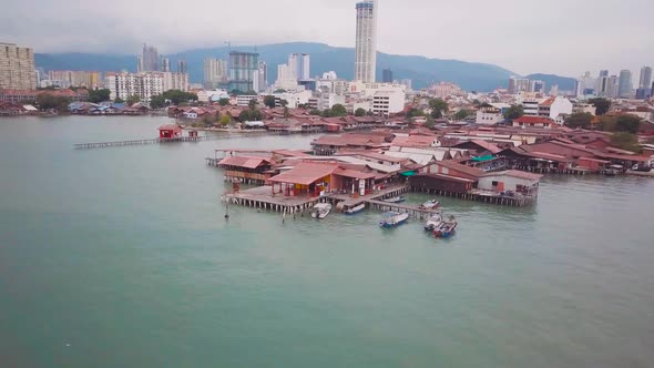 Penang Chew Jetty Drone Shot 