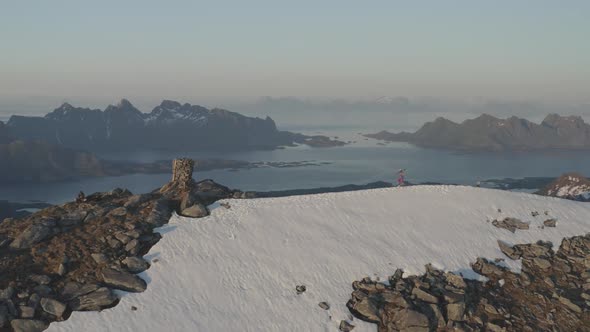 Skier On A Mountain Ridge