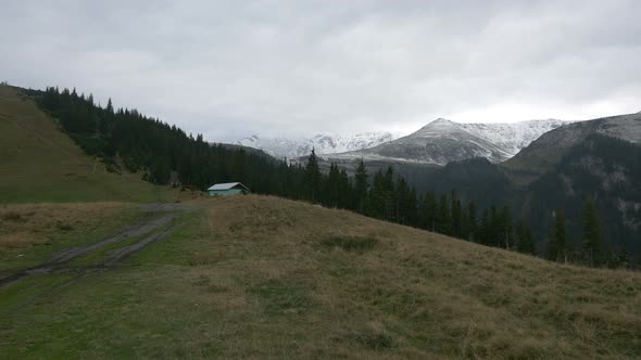 Hills and Snowy Mountains 