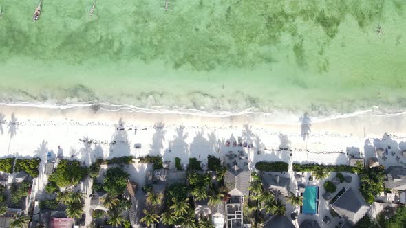 Aerial View of the Beach on Zanzibar Island Tanzania