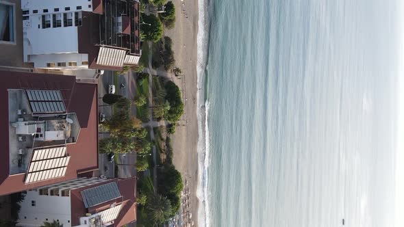 Vertical Video Alanya Turkey  a Resort Town on the Seashore