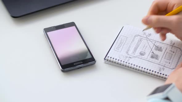 Hand Drawing Sketch of Smartphone Interface Design 19