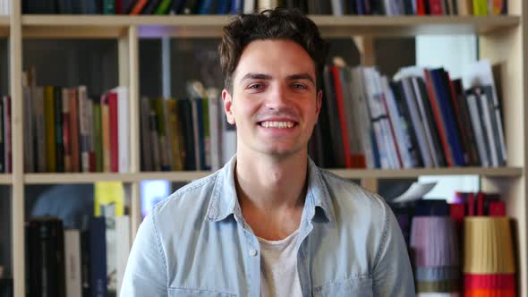 Portrait of Smiling Young  Man, Positive Face