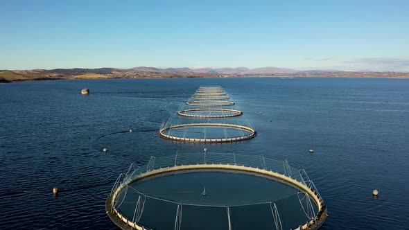 Aerial View of Fish Farm in County Donegal  Ireland