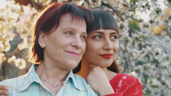 Elderly Mother and Her Adult Daughter