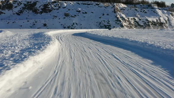 Ice Rally Racing in Winter