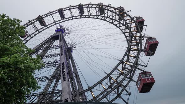 View of the Ferris Wheel From the Ground, Vienna, Austria