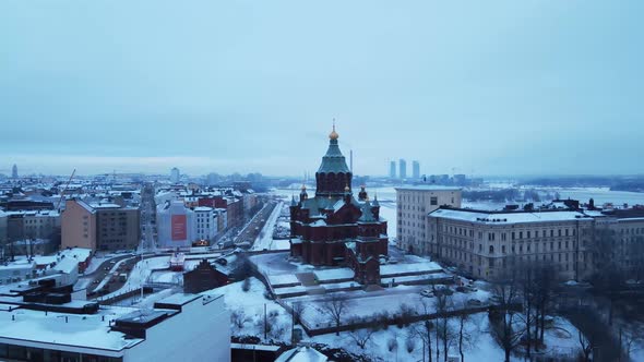 Uspenski Cathedral in Helsinki in the Winter