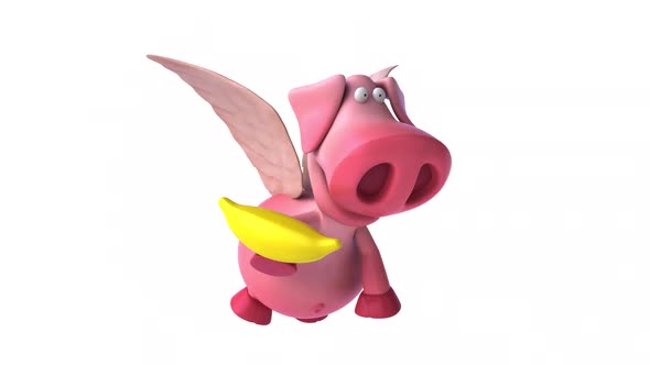 Flying pig - computer animation